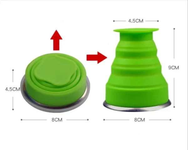 Silicon Foldable Travel Cup Glass with Lid - Image 3